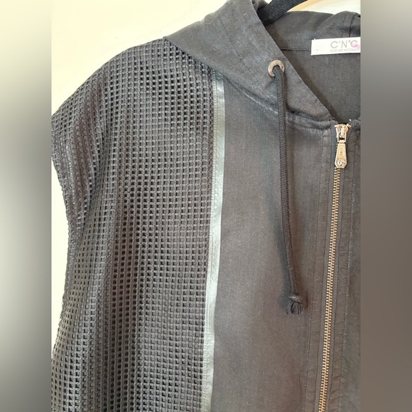 CNC Costume National Unisex Black Hooded Vest Size 50 - Picture 2 of 9